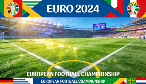 欧洲杯足球赛场绿茵场全景横幅图片
